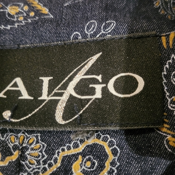 Vintage ALGO Made In Canada 🇨🇦Elegant Paisley Print Denim  Dress - Picture 2 of 7